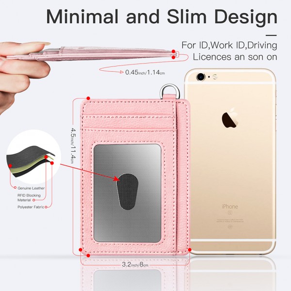 Slim Minimalist Front Pocket Wallet, Ecovision RFID Blocking Credit Card Holder Wallet with Detachable D-Shackle for Men Women