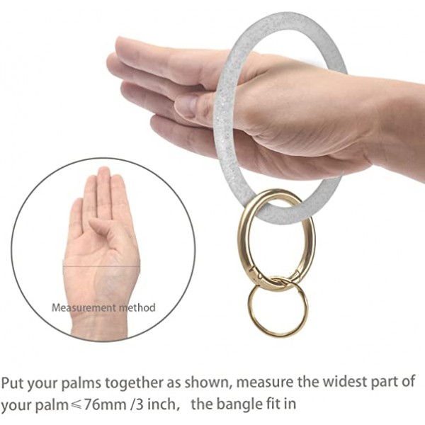 EcoVision Keychain Ring Bracelet,Silicone Wristlet Keychain Bangle for Fashionable Women and Girls